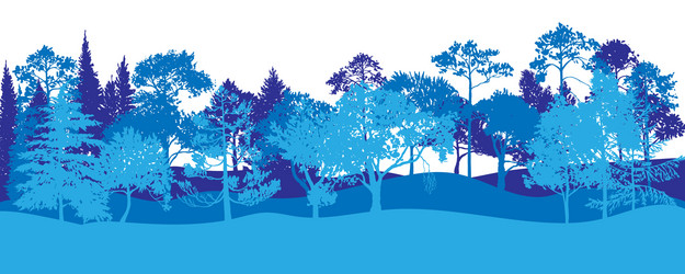 Landscapes with pine trees Royalty Free Vector Image