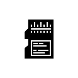 memory card icon computer component solid vector image