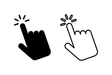 Mouse cursor of the hand that is clicking pointer vector