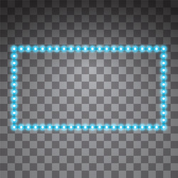 shining blue led rectangle frames neon vector