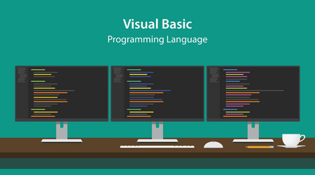 visual basic programming language vector image