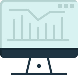 computer static graph monitor flat color icon vector image