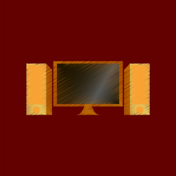 flat shading style icon computer monitor vector image