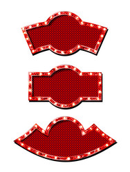 isolated set of mirror with bulb frame vector image