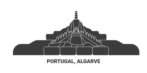 portugal algarve travel landmark vector