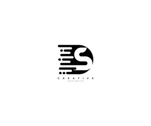 text s monogram black transition element logotype vector image