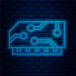 glowing neon line ram random access memory icon vector image