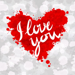 heart i love you colorful paint splash background vector