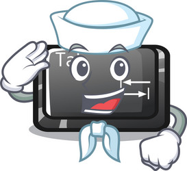 sailor tab button installed on computer character vector image