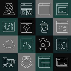 set line keyboard software browser window cloud vector image