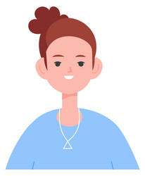 Cute girl portrait smiling female web avatar vector