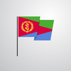 eritrea waving flag design background vector image