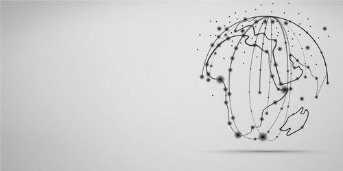 global network connection visualization vector image