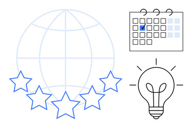 global recognition innovation and goal vector image