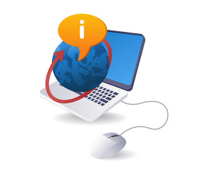 internet computer information infographic 3d flat vector image