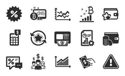 Loyalty program payment method and graph icons vector