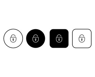 set of padlock icons buttons with lock vector image