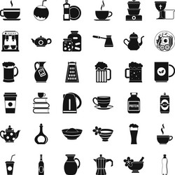 Utencil icons set simple style vector