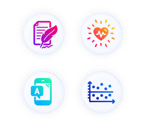 ab testing heartbeat and feather signature icons vector