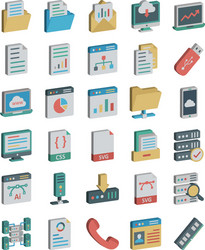 cloud computing and data storage isometric vector image