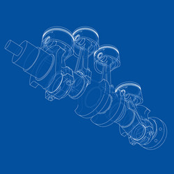 Engine Piston 3D Render vector image