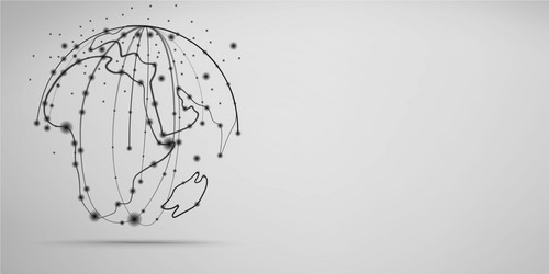 global network connection visualization vector image