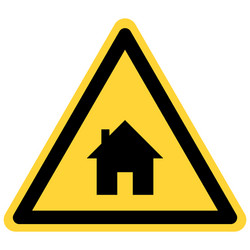 Home and danger sign vector