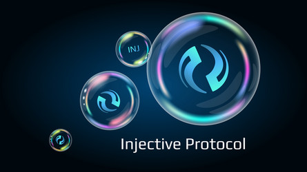 injective protocol inj token symbol in soap vector image
