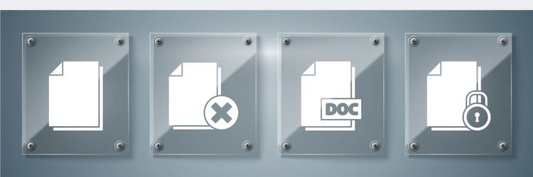 set document and lock doc file delete vector image