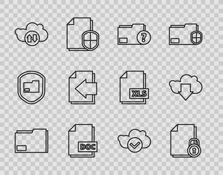 set line document folder and lock unknown vector image