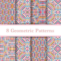 set of abstract geometric background pastel color vector image