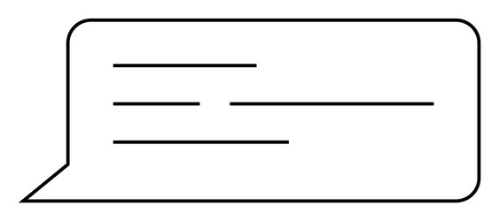 simple speech bubble with horizontal lines vector image