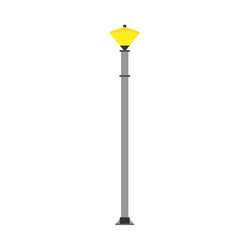 Street yellow light lamp city illumination post vector