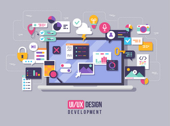 UI/UX App Development Interface vector image