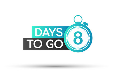 8 days to go flat icon vector