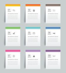 Data Index Template - 9 Sheets vector image