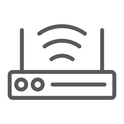 wifi router line icon technology and device vector