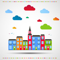 Abstract color background city theme vector