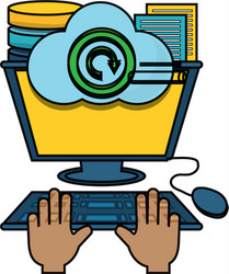 computer and dat center design vector image