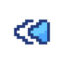 fast reverse button pixelated rgb color ui icon vector image
