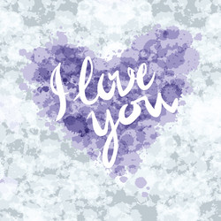 heart i love you colorful paint splash background vector