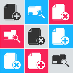 set add new file search concept with folder vector image