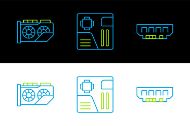 set line ram random access memory video graphic vector image