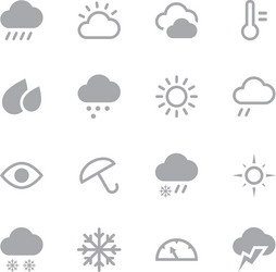 Set weather icons for web and mobile applications vector