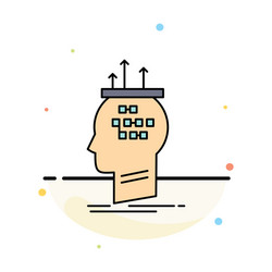 algorithm brain conclusion process thinking flat vector image