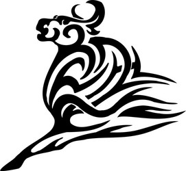 bull in tribal style - image Vector Image