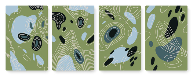 minimal abstract shapes drops with lines template vector image