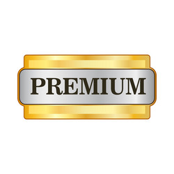 premium golden label icon in flat style vector