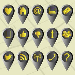 set of colorful circle pointers vector image