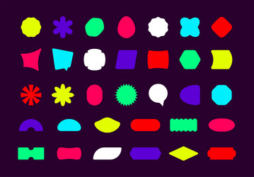 sticker shapes patch element and modern abstract vector image